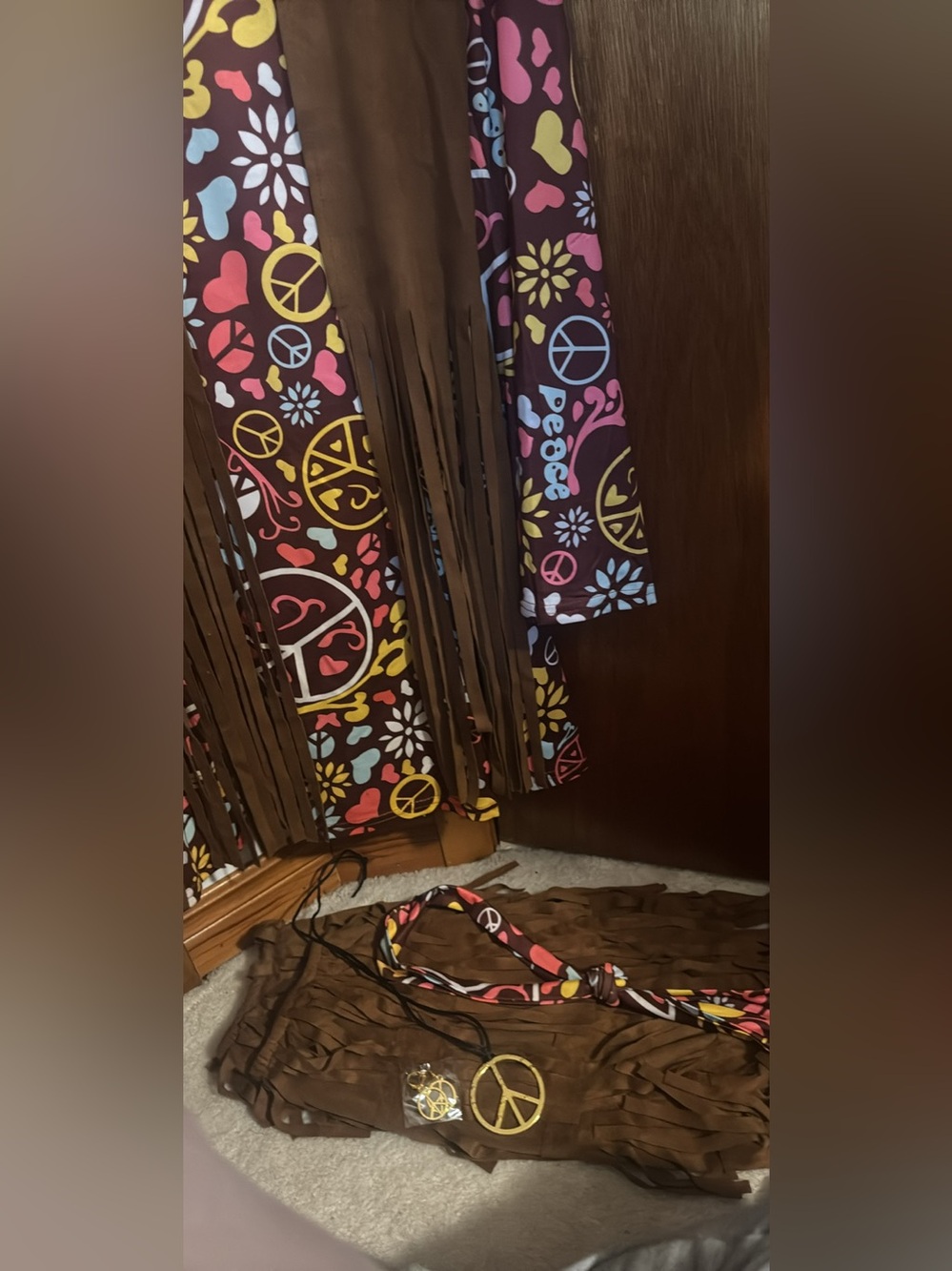 Boho Peace Fringe Wall Hanging - Multicolor